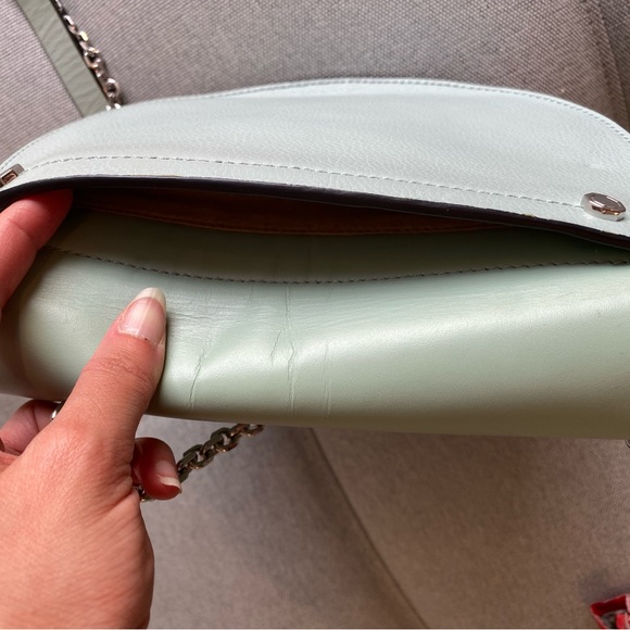 LOUISE ET CIE Leather Shoulder Bag Jael Crossbody purse mint sage green New - Picture 13 of 16